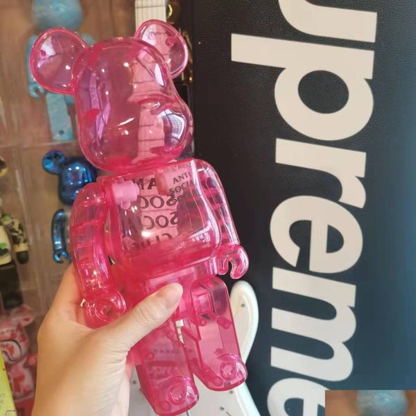 Киноигры Новое место Bearbrick Кирпичи насильственные медведя День Святого Валентина Красный Красный Цянькю Ручной модельный подарок девочки 400% 28 см падение Dealive dhwbr