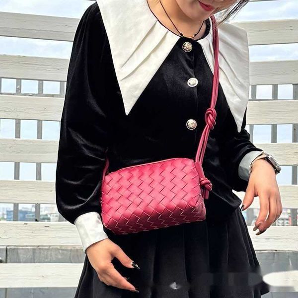 Bolsa feminina de couro genuíno reto mini tendência nó alça de ombro crossbody elegante e simples pequeno quadrado