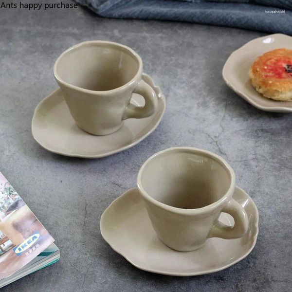 Kupalar düzensiz el yapımı seramik fincan 200ml kahve öğleden sonra çay bardaklar süt kupa su bardağı