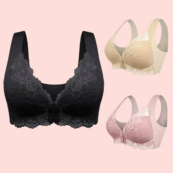 Reggiseni da donna senza anello in acciaio reggiseno con chiusura frontale francese taglie forti supporto alto imbottitura a copertura totale bralette per il sonno traspirante