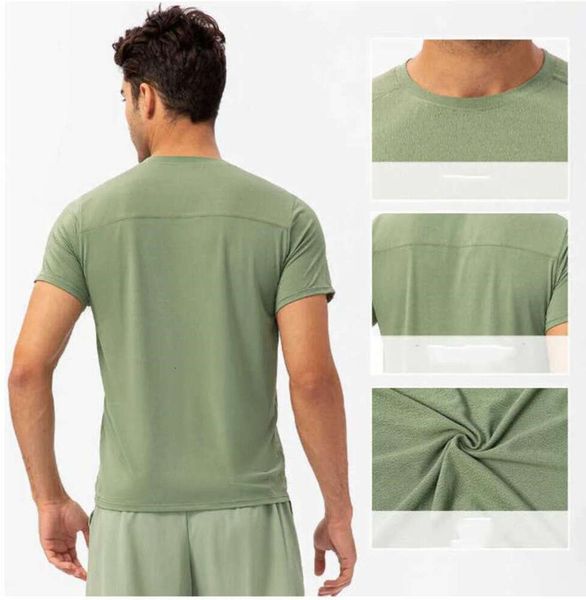 Mens camisetas Yoga Outfit Lu Running Camisas Compressão Calças Esportivas Fitness Ginásio Futebol Homem Jersey Sportswear Quick Dry Sport T- Top LL Designer T-shirt