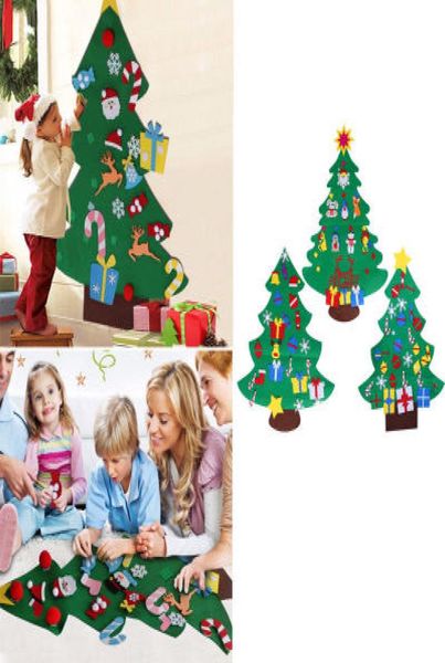 Weihnachtsbaum Mode DIY Filz mit Dekorationen Tür Wandbehang Kinder pädagogisches Geschenk Weihnachtsbäume ca. 77X100cm EEA4634355717