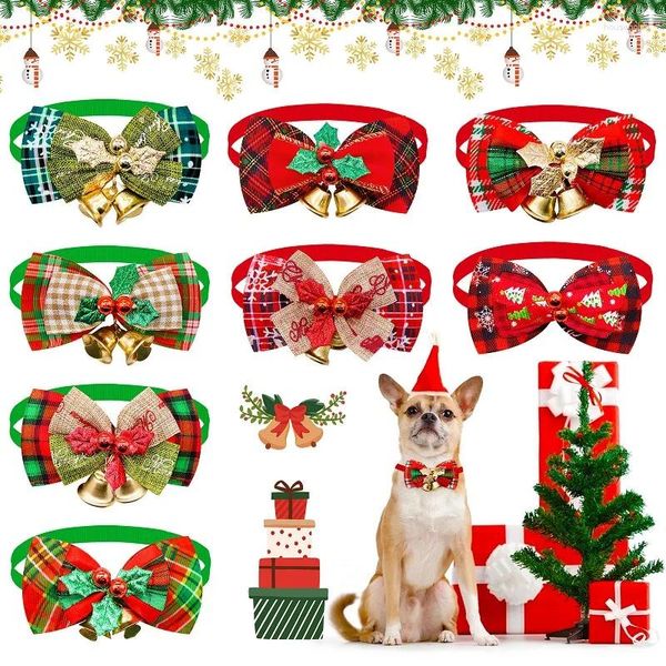 Collari per cani Farfalle natalizi per animali domestici Collare regolabile Cravatte Forniture per toelettatura per feste