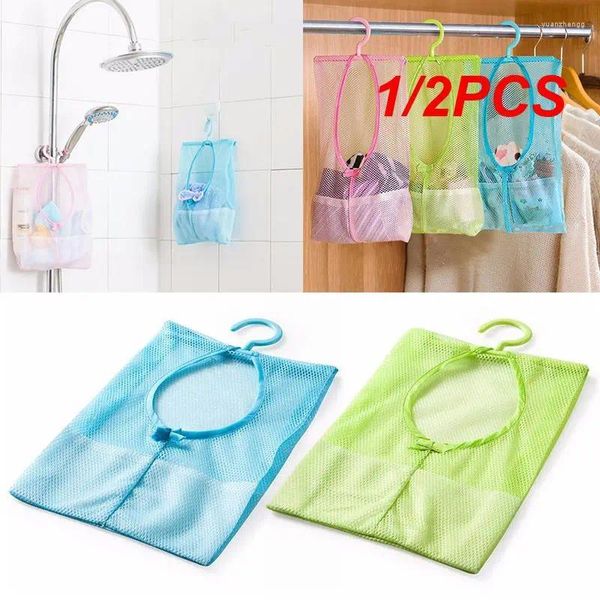 Scatole portaoggetti 1/2 pezzi Borsa a rete classificata appendibile Bagno Appeso biancheria intima Abbigliamento Organizzatore di rete multiuso