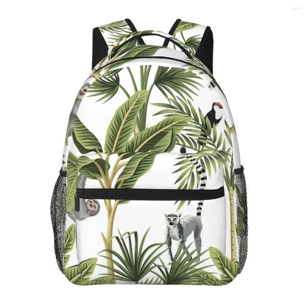 Mochila homens mulher exótica botânica selva schoolbag para feminino masculino 2024 saco de moda estudante bookpack