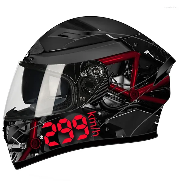 Capacetes de motocicleta Capacete Modular Moto com Viseira de Sol Interna Segurança Corrida Full Face O Casco