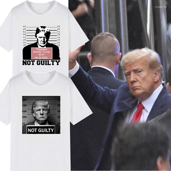 Homens camisetas Homens Roupas Donald Trump Não Culpado Canecas Edição Limitada Gráfico Camisetas Engraçado Rússia Mulheres Presente Camisa Ropa Hombre