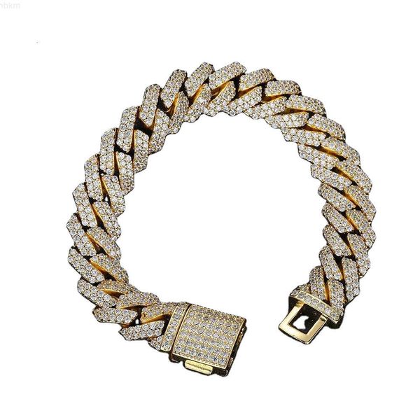 Accessori hip-hop con diamanti all'ingrosso 10 12 14 15 20 mm Gioielli Bling Acquista all'ingrosso bracciale con catene di diamanti completi