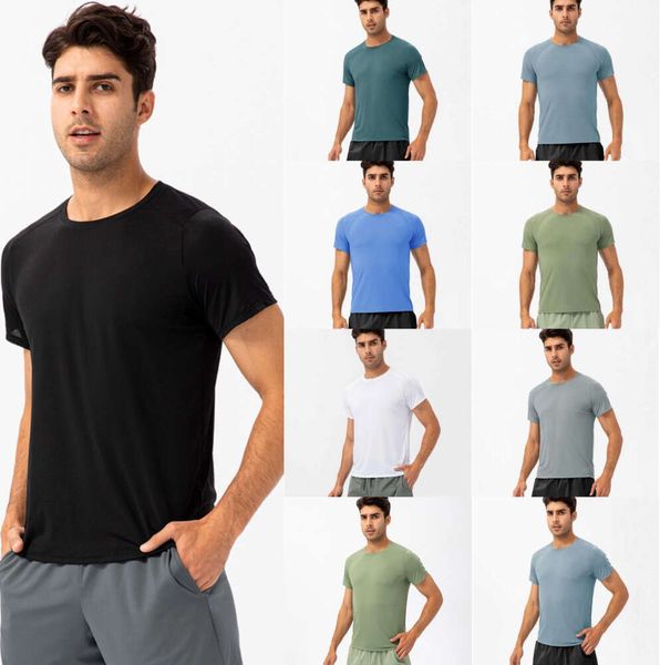 Yoga lu outfit lu correndo camisas de compressão calças esportivas fitness ginásio futebol homem camisa esportiva secagem rápida esporte t-top ll mans 024