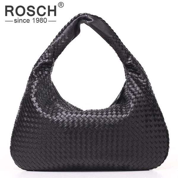 Whole Top Quality Fashion Hand Woven Women's Shoulder Bag Brand Designer Black PU Leather Handbag Woven Office Bag USD Pr272p