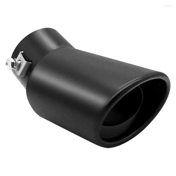 Tubo de escape de guarnição do carro 63mm curva de aço inoxidável ponta silenciadora cauda garganta preta