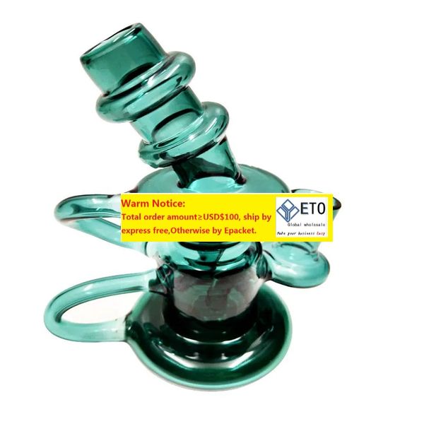Nuovo design Pipa ad acqua in vetro Recycler Art Mini Bong Accessori 14mm Pezzo Tubi per fumatori Dab Oil Rig Bubbler Rigs Vortex Narghilè W20A ZZ