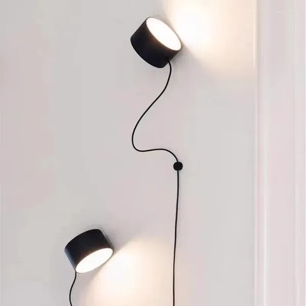 Lâmpadas de parede Nordic decorativa pequena lâmpada criativa moderna cabeceira exposição salão sala de estar fundo modelo espaço