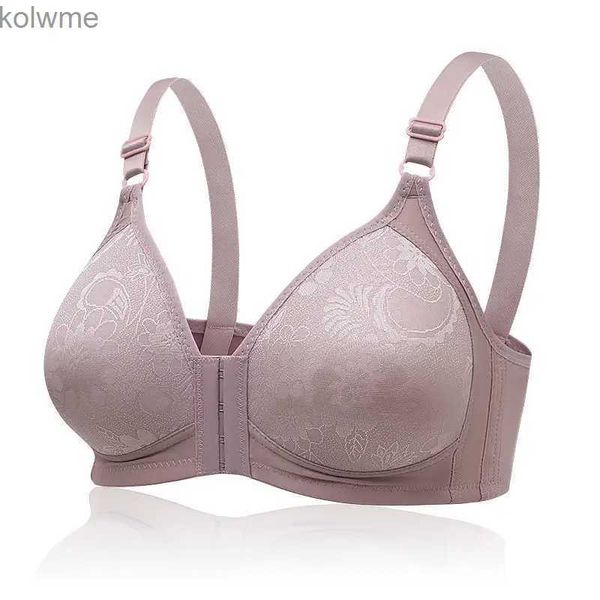 Reggiseni 2023 Nuovo tipo di pulsante frontale Reggiseno sexy anti-cedimento raccolto senza anello in acciaio Donna Madre Reggiseno intimo di grandi dimensioni con sezione sottile YQ240203