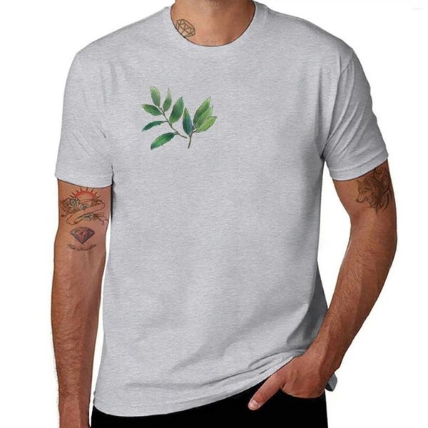 Canotte da uomo T-shirt con foglie di alloro T-shirt vintage a maniche corte da uomo