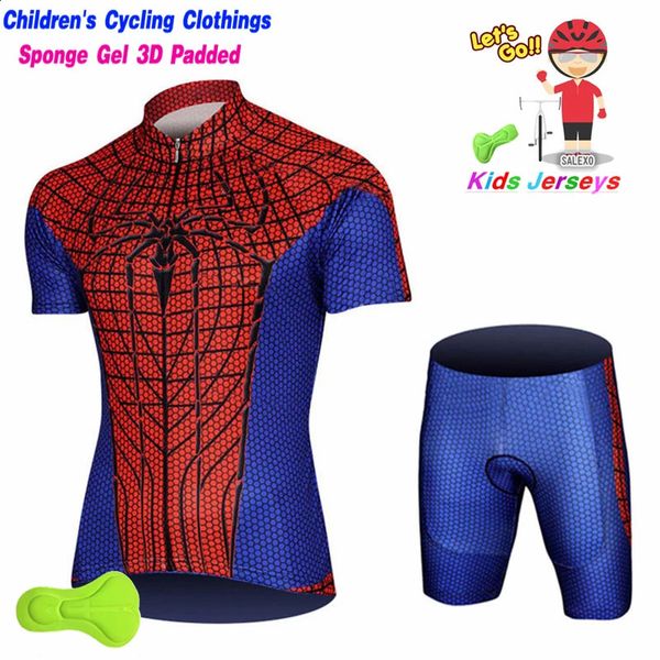 Bicicleta crianças manga curta conjunto camisa de ciclismo crianças respirável roupas menino e menina verão secagem rápida bicicleta wear 240202