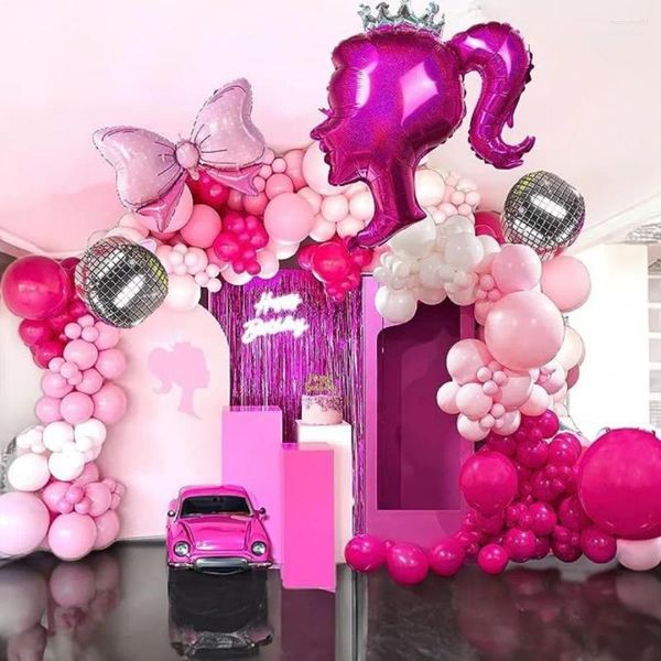 Decorazione per feste Kit arco ghirlanda di palloncini rosa Palloncini con rossetto per ragazze Compleanno Principessa Tema Bridal Shower Decorazioni di nozze