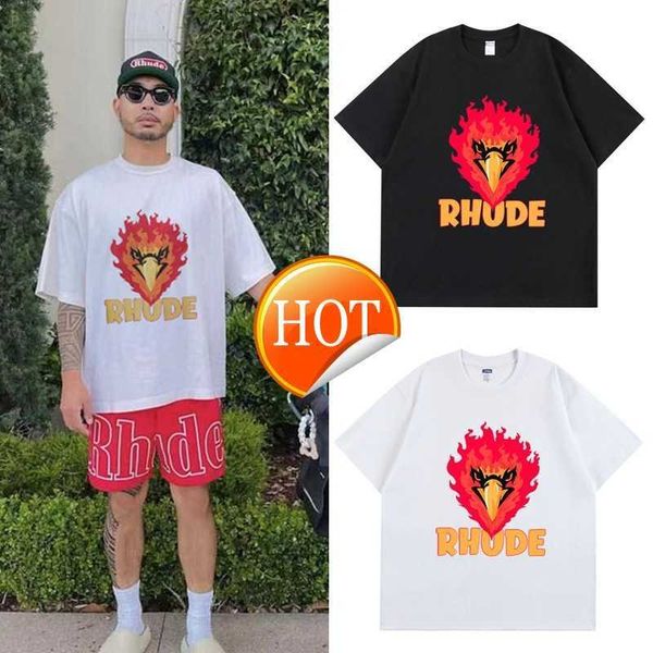 Xiaozhong Trendy Marke Eagle Head Englisch Gedruckt Straße Hip Hop Kurzarm Lose Baumwolle T-shirt Unisex