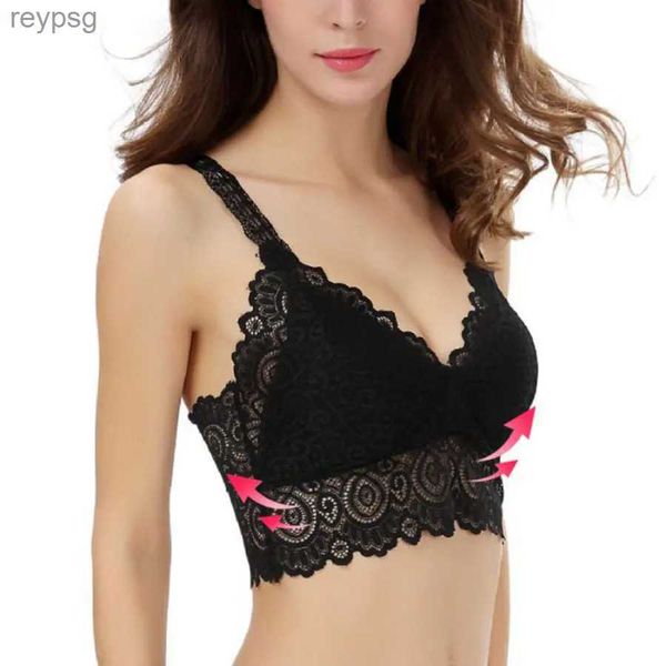 Sutiãs sutiãs 2019 mulheres sexy branco preto renda crochê bralette bralet sutiã bustier colheita topo floral cami acolchoado regata yq240203