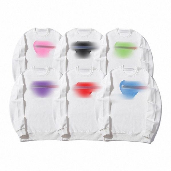 Japanische Version der Trendmarke Kawakubo Rei Play Color Love Small Label Sticked Cotton Circle Herren- und Damen-Crew-Neck-Hoodie B5VJ#