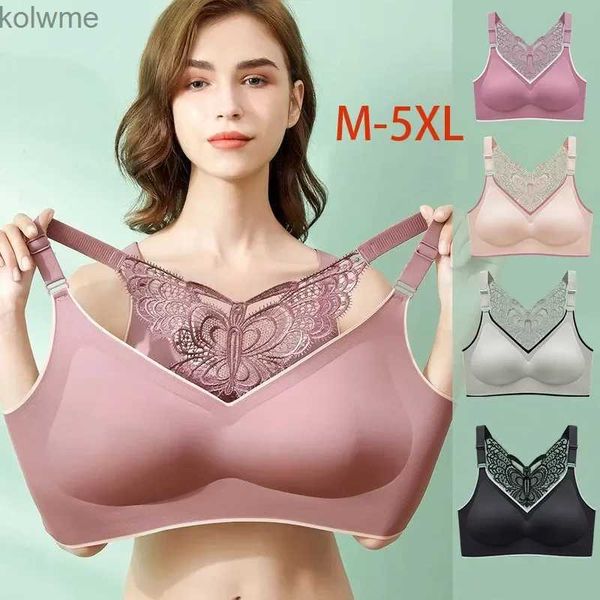 Reggiseni Reggiseni taglie forti per donna 3XL 4XL 5XL Bralette di grandi dimensioni Reggiseno donna senza cuciture Beauty Back Farfalla Reggiseno push up Intimo senza fili YQ240203