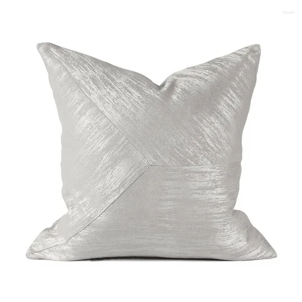 Capas de travesseiro caso escudo para sofá sofá decoração para casa moderno brilhando maçante contraste listrado 18x18 polegadas prata cinza