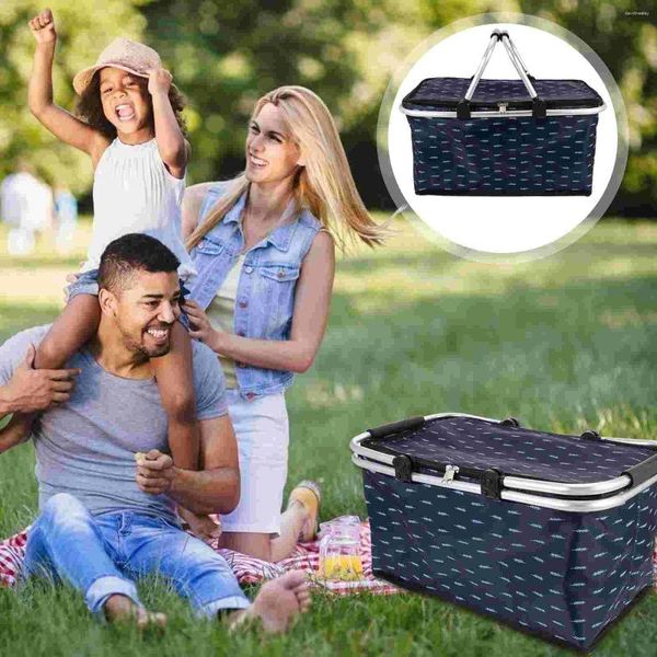 Stoviglie Cestino da picnic Scatola frigo Borsa isolante da asporto Pratico pranzo da asporto Semplice portatile