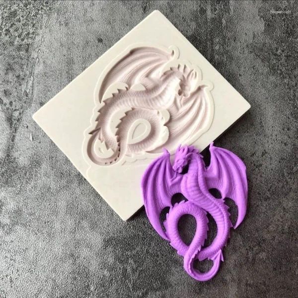 Moldes de cozimento DIY forma de dinossauro molde de silicone fondant bolo chocolate doce fimo argila cozinha