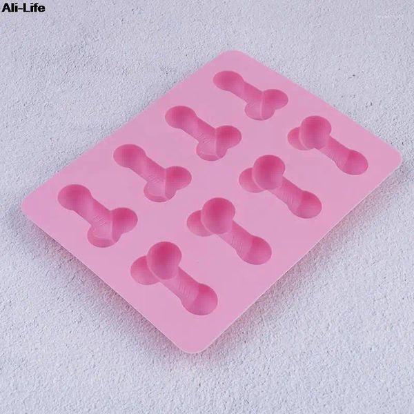 Moldes de cozimento ferramentas sexy pênis bolo molde para gelo biscoito geléia doce cupcake dezembro fondant 8 buracos forma