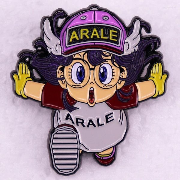 Броши для маленькой девочки-андроида, значок Arale, японская манга серии Dr Slump, эмалированная булавка, брошь, ювелирное украшение, подарок для фанатов