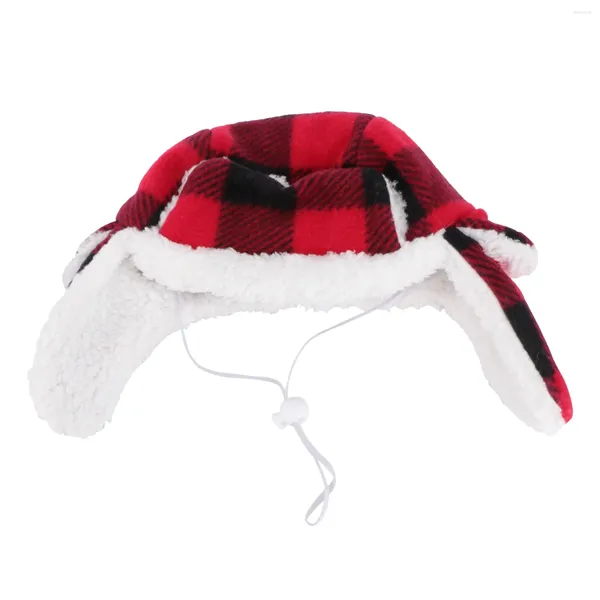 Vestuário para cães Pet Windproof Hood Grande-raça Beret Plush Santa Hat para animais de estimação Cap Elástico Traje de Inverno