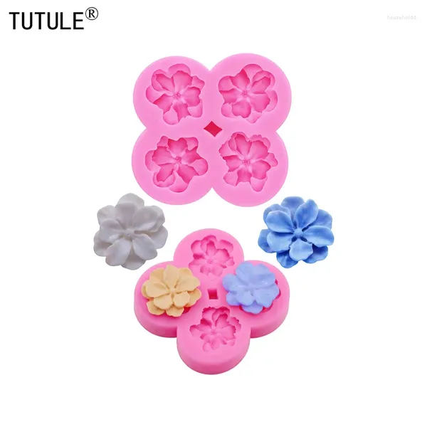 Moldes de cozimento DIY Rose Flor Girassóis Crisântemos Chaveiro Brincos Molde de Silicone Argila Resina Epóxi Acessórios Molde Moldes de Chocolate