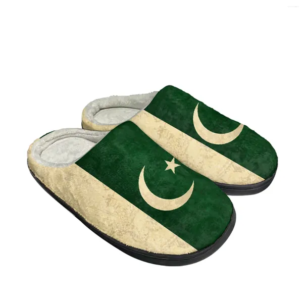 Slippers Pakistani Flag algodão algodão personalizado sandálias femininas do Paquistão Quarto casual Keep WA WA Summer com Box SZ 36-45