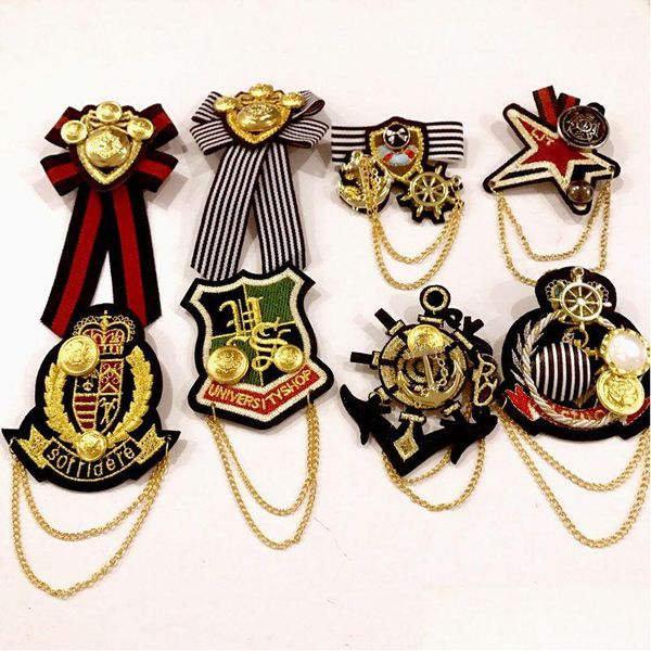 Pins, Broches Moda Jóias Acadêmico Mulheres Pin Broches Badge / Handmade Tecido Bordado Cadeia Broche Crianças Homens Camisa Blazer Acesso Dhaxv