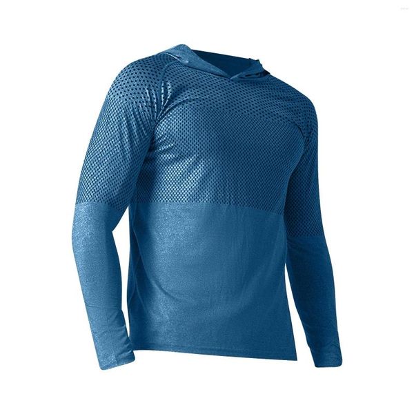 Homens camisetas Primavera Verão Malha Com Capuz Secagem Rápida Mens Treino de Manga Curta para Homens Loose Fit Spandex