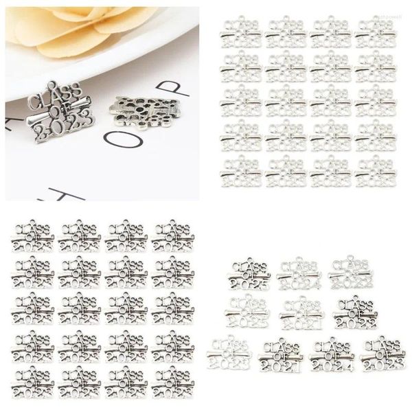 Charms 20 Stück Klasse von 2024 Legierung Anhänger 25 x 20 mm Schmuckherstellung DIY handgefertigtes Armband Halskette Zubehör Materialien