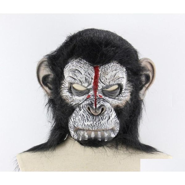 Maschere per feste Pianeta delle scimmie Halloween Cosplay Maschera mascherata Monkey King Costumi Cappellini Realistici Y2001039412828 Consegna a domicilio Dhjt1