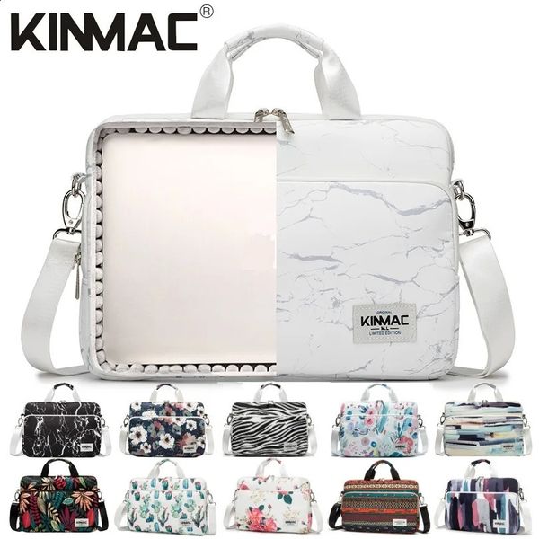 Kinmac marca bolsa para portátil 13314154156 inchlady mulher homem ombro mensageiro bolsa caso para macbook ar pro notebook pc 240119