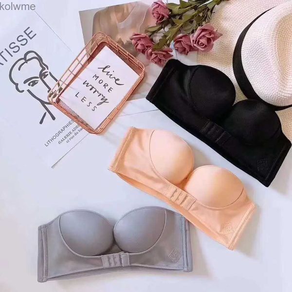 Sutiãs femininos sutiã fio livre sexy push up sutiã invisível fechamento frontal roupa interior para senhora feminina sutiã sem alças bralette tamanho grande yq240203