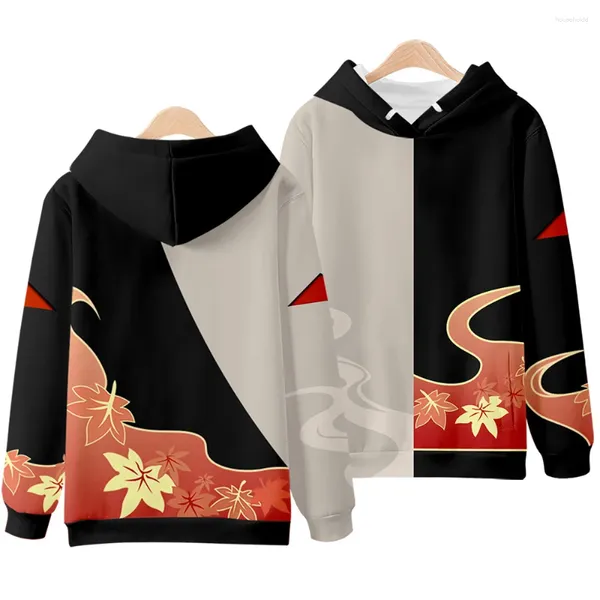 Erkek Hoodies Hoodie Erkekler Genshin Etkisi Kaedehara Kazuha Merkez Büyük Boy Winer Suit Sportswear kapüşonlu Kawaii Kadınlar/Erkekler Cosplay