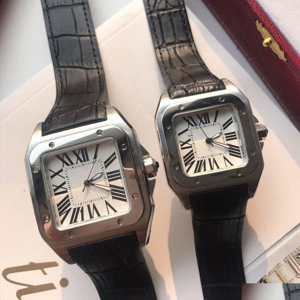 Женские часы для влюбленных Дизайнерские часы Классические женские мужские кварцевые часы Высокое качество Женские мужские черные наручные часы Свадебные Montre D Dh8Q7