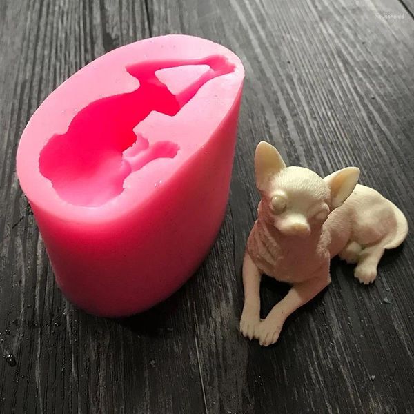 Pişirme Kalıp Köpek Şekli Silikon Kalıplar Chihuahua Pomeranian 3D Puppy Pet Reçine Kil Fondan Kek Dekorasyon Araçları Çikolata Seramik Kalıp