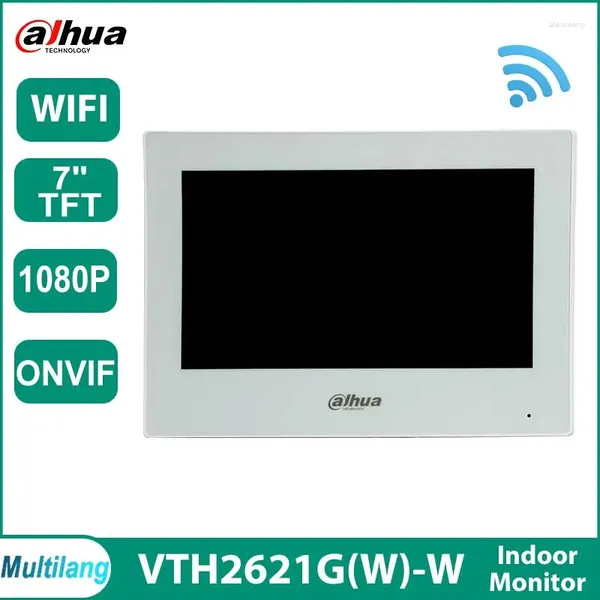 Видеодомофоны Dahua VTH2621GW-WP Wi-Fi 7-дюймовый экран внутренней связи IP-камера Внутренний монитор Домашняя беспроводная система дверного звонка PoE P2P VTH2621GW-P