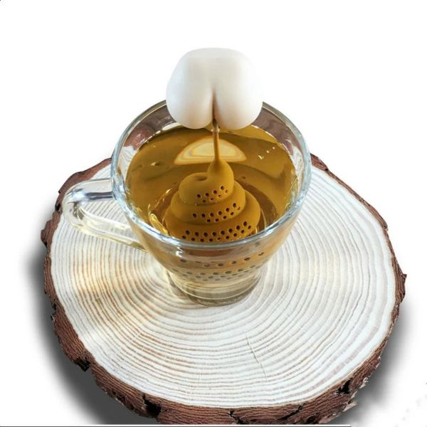 Komik Silikon Çay İnfüzörü Yaratıcı Çay Poşeti Kaka Kakası ŞEKİL DIŞI TEA SINIRLI Yeniden Kullanılabilir Kahve Filtre Difüzör Aksesuarları 240119