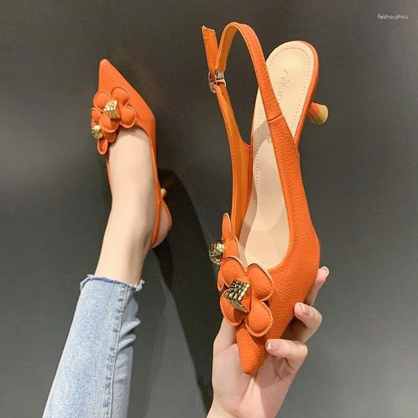 Летние женские сандалии вечеринка элегантные цветы Дизайн на высоких каблуках стильные легкие дышащие туфли Stiletto 2024 2107