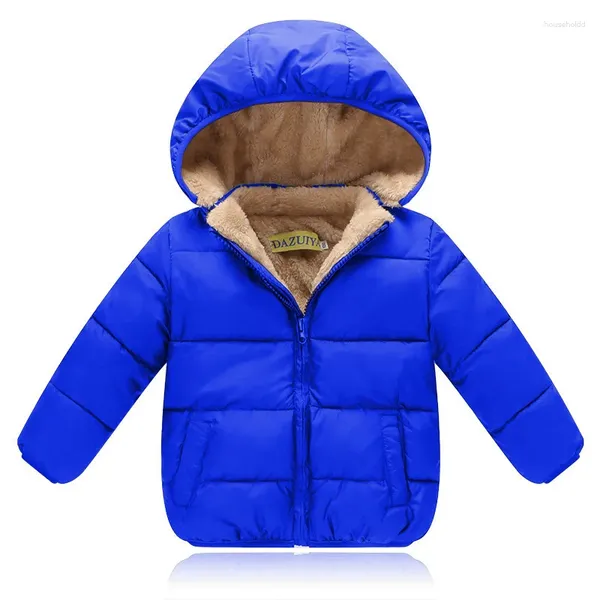 Daunenmantel, dicke Wolljacke für Jungen, Baby, warm gefüttert, abnehmbare Mütze, Mädchen-Winterweste, Babys im Alter von 2 bis 4 Jahren