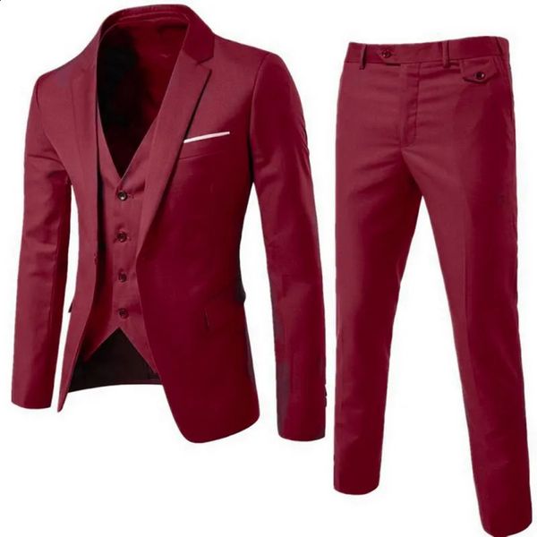 Jodimitty Abiti da sposa per uomo Blazer eleganti Set 3 pezzi Gilet formale da lavoro di lusso Pantaloni Cappotti completi Giacche 240125