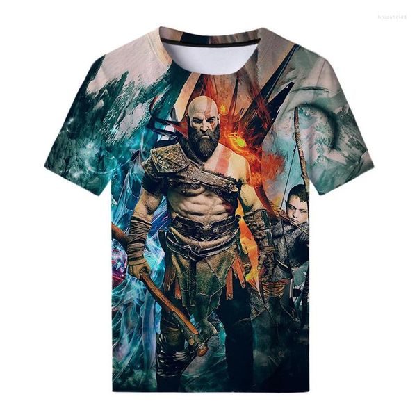 Herren T-Shirts God Of War T-Shirts Spiel 3D Print Streetwear Männer Frauen Lässige Mode Übergroßes Hemd Coole Kinder T-Shirts Tops Kleidung