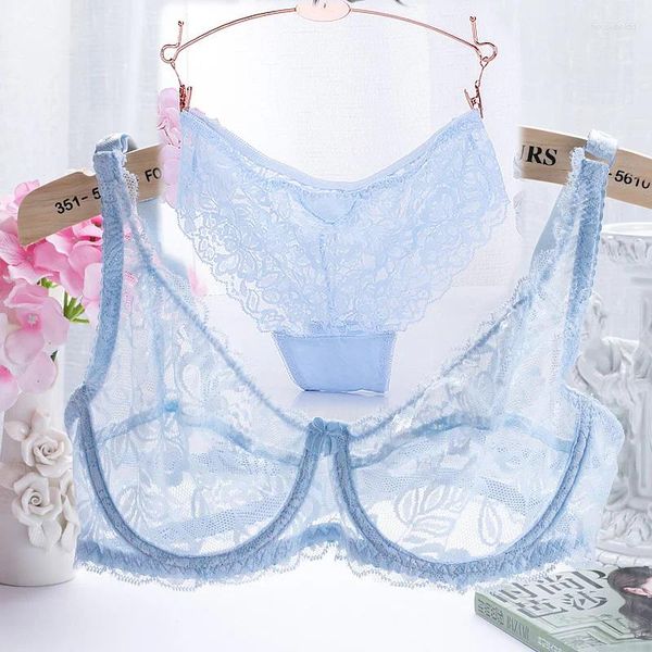 Set di reggiseni Set di reggiseno di pizzo da donna sexy Lingerie intima con ferretto push up floreale imbottita taglie forti