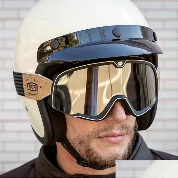 Лыжные очки для спорта на открытом воздухе, мотоцикла, ретро-мотокросса, велосипедных солнцезащитных очков, ветрозащитные очки для бездорожья с защитой от песка, 240115 Drop Del Dhsrp